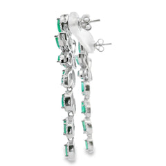 2.02ct Emerald Zircon Dangle Earrings Sterling Silver