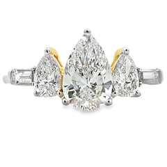 1.50ct Lab Grown Diamond 3 Stone Ring 14KT Yellow Gold