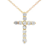 .19ct Diamond Cross Religious Pendant 14KT Yellow Gold