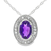 .49ct Amethyst Diamond Fashion Pendants 10KT White Gold
