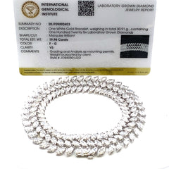 Lab Grown Diamond Tennis Bracelet 14KT White Gold