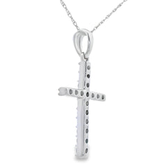 .30ct Diamond Cross Religious Pendant 14KT White Gold