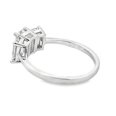 2.00ct Lab Grown Diamond 3 Stone Ring 14KT White Gold