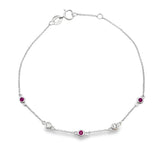 .17ct Ruby Diamond Bracelet 14KT White Gold