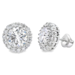 Natural 5.00ct Moissanite Stud Earrings Sterling Silver