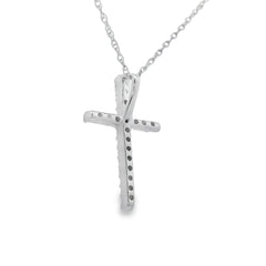 .10ct Diamond Cross Religious Pendant 14KT White Gold