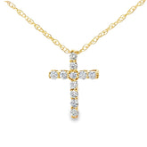.12ct Diamond Cross Religious Pendant 10KT Yellow Gold