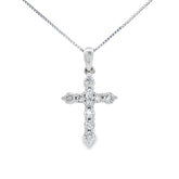 .30ct Diamond Cross Religious Pendant 14KT White Gold