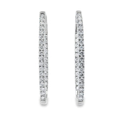 3.00ct Lab Grown Diamond Hoop Earrings 10KT White Gold