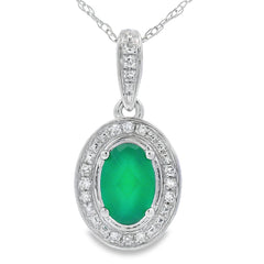 Chalcedony Diamond Fashion Pendants 10KT White Gold