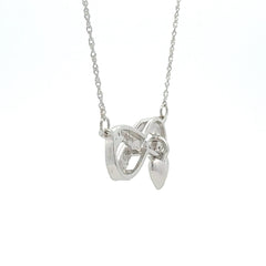 .04ct Diamond Cross Religious Pendant Sterling Silver