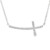 .26ct Diamond Cross Religious Pendant Sterling Silver