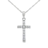 .11ct Diamond Cross Religious Pendant 14KT White Gold