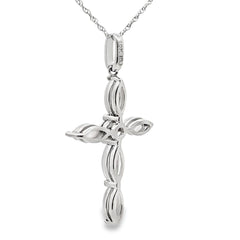 Opal Diamond Cross Religious Pendant 10KT White Gold