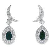 .55ct Onyx Diamond Dangle Earrings 10KT White Gold
