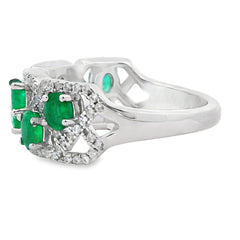 1.82ct Emerald Zircon Ring Sterling Silver