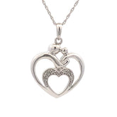 .10ct Diamond Heart Love Pendant Sterling Silver