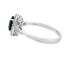1.07ct Sapphire Diamond Ring 10KT White Gold
