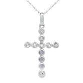 .12ct Diamond Cross Religious Pendant 14KT White Gold