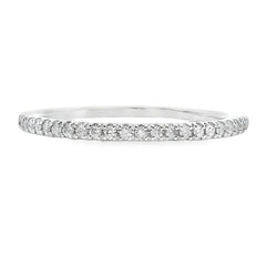 Genuine .13ct Diamond Wedding Band Ring 10KT White Gold