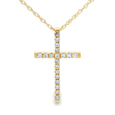 .11ct Diamond Cross Religious Pendant 14KT Yellow Gold