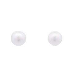 Natural FW Pearl Stud Earrings 10KT White Gold