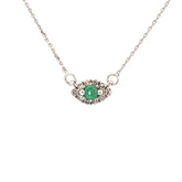 .12ct Emerald Diamond Fashion Pendants 14KT White Gold