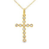 .09ct Diamond Cross Religious Pendant 14KT Yellow Gold