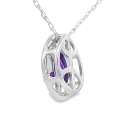 .37ct Amethyst Diamond Fashion Pendants 10KT White Gold
