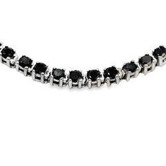 2.27ct Black Diamond Tennis Bracelet Sterling Silver