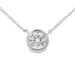 1.00ct Lab Grown Diamond Pendant Sterling Silver