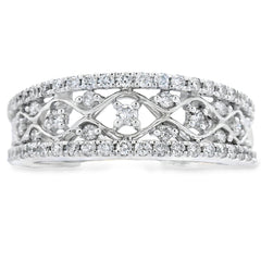 .50ct Diamond Fashion band rings 10KT White Gold