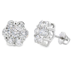 3.09ct Lab Grown Diamond Earrings Sterling Silver