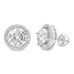 Genuine 4.33ct Moissanite Stud Earrings Sterling Silver