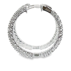 1.53ct Diamond Hoop Earrings 10KT White Gold