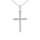.10ct Diamond Cross Religious Pendant 14KT White Gold