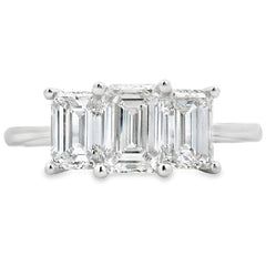 2.00ct Lab Grown Diamond 3 Stone Ring 14KT White Gold