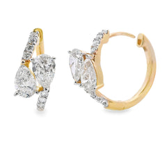 1.50ct Lab Grown Diamond Hoop Earrings 10KT Yellow Gold