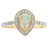 .30ct Opal Diamond Ring 10KT Yellow Gold