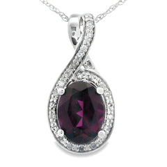 1.61ct Garnet Diamond Fashion Pendants 14KT White Gold