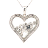 .02ct Diamond Heart Love Pendant Sterling Silver
