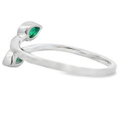 Natural .48ct Emerald Diamond Ring 14KT White Gold