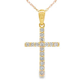 .30ct Diamond Cross Religious Pendant 14KT Yellow Gold