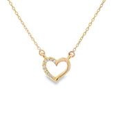 .03ct Diamond Heart Love Pendant 14KT Yellow Gold