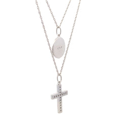 .20ct Diamond Cross Religious Pendant Sterling Silver