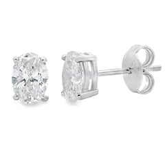 1.00ct Lab Grown Diamond Stud Earrings Sterling Silver