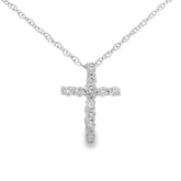 .12ct Diamond Cross Religious Pendant 10KT White Gold