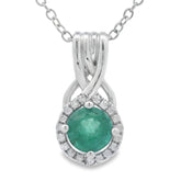 .58ct Emerald Zircon Fashion Pendants Sterling Silver