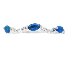 Sapphire Diamond stackable band set 14KT White Gold
