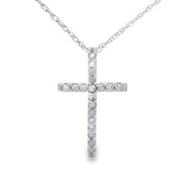 .10ct Diamond Cross Religious Pendant 14KT White Gold